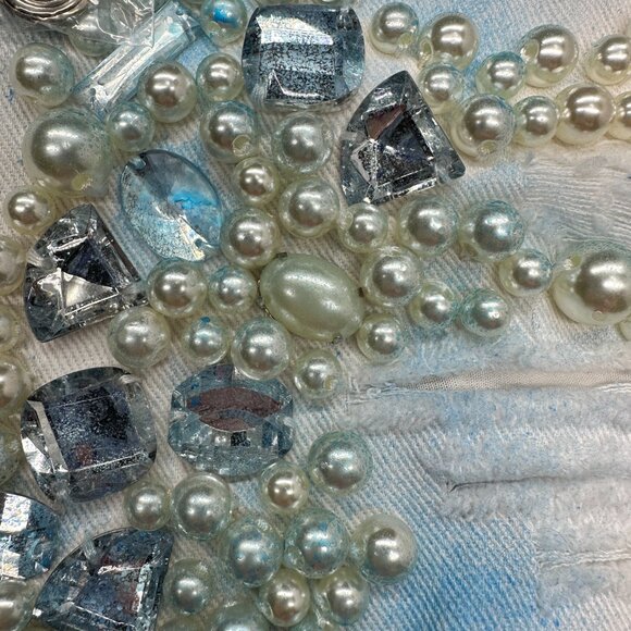 Reworked Sparkle Denim Pearls & Gems Boyfriend Jeans (3) - Picture 8 of 13